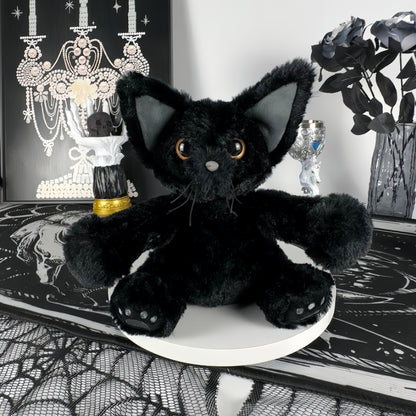 Devon Black Cat Goth Style Stuffed Toy