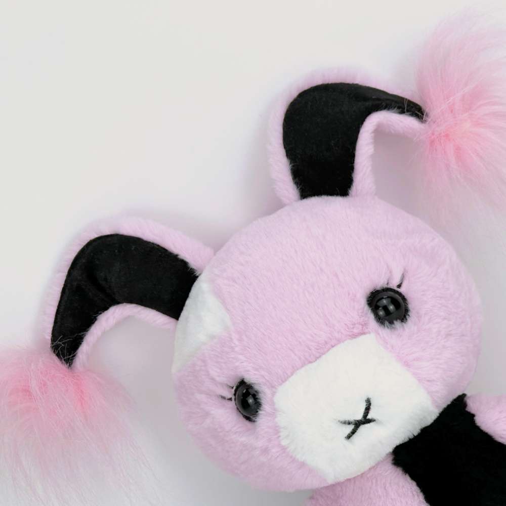Emo Kawaii Black And Pink Bunny Plush