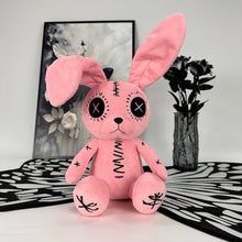 Emo Pink Bunny Stuffed Animal with Crossed Eyes