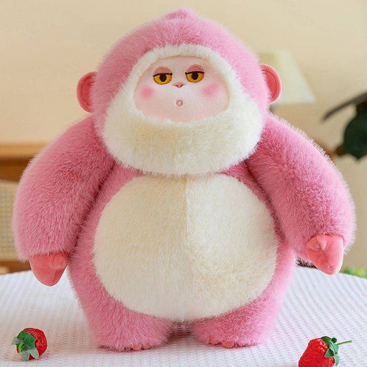 A gorilla stuffed animal pink