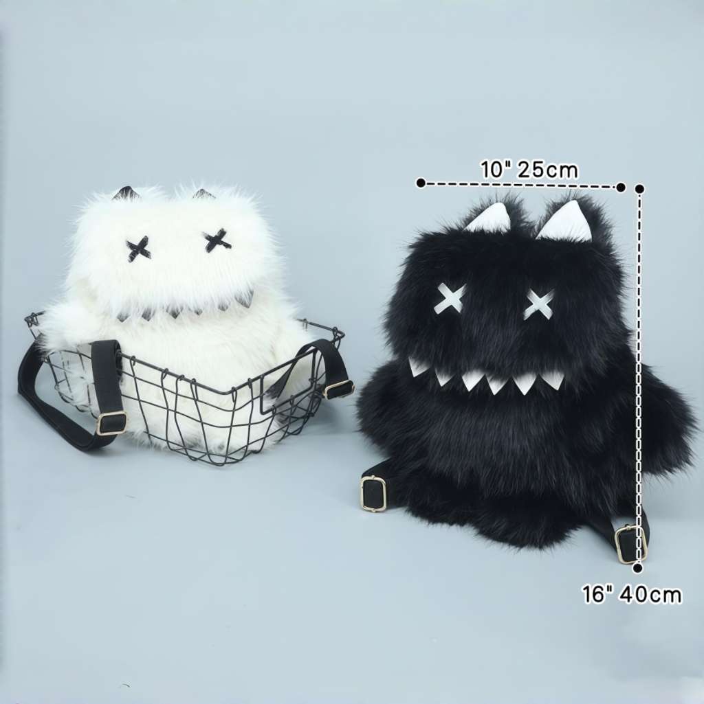 Goth Cat Plush Backpack