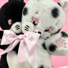 Goth Black And White Two-Headed Stuffed Cat