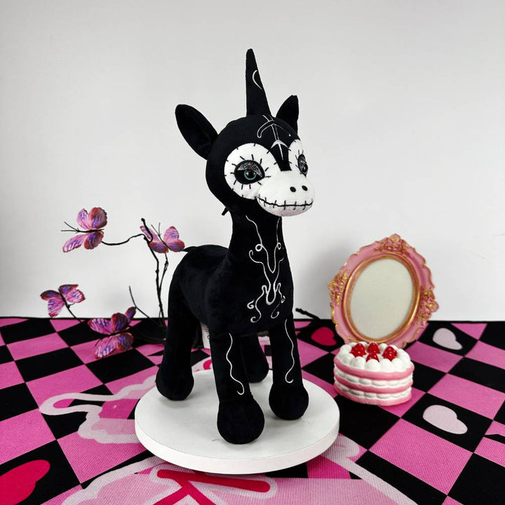 Gothic Black Unicorn Plushie main image 1