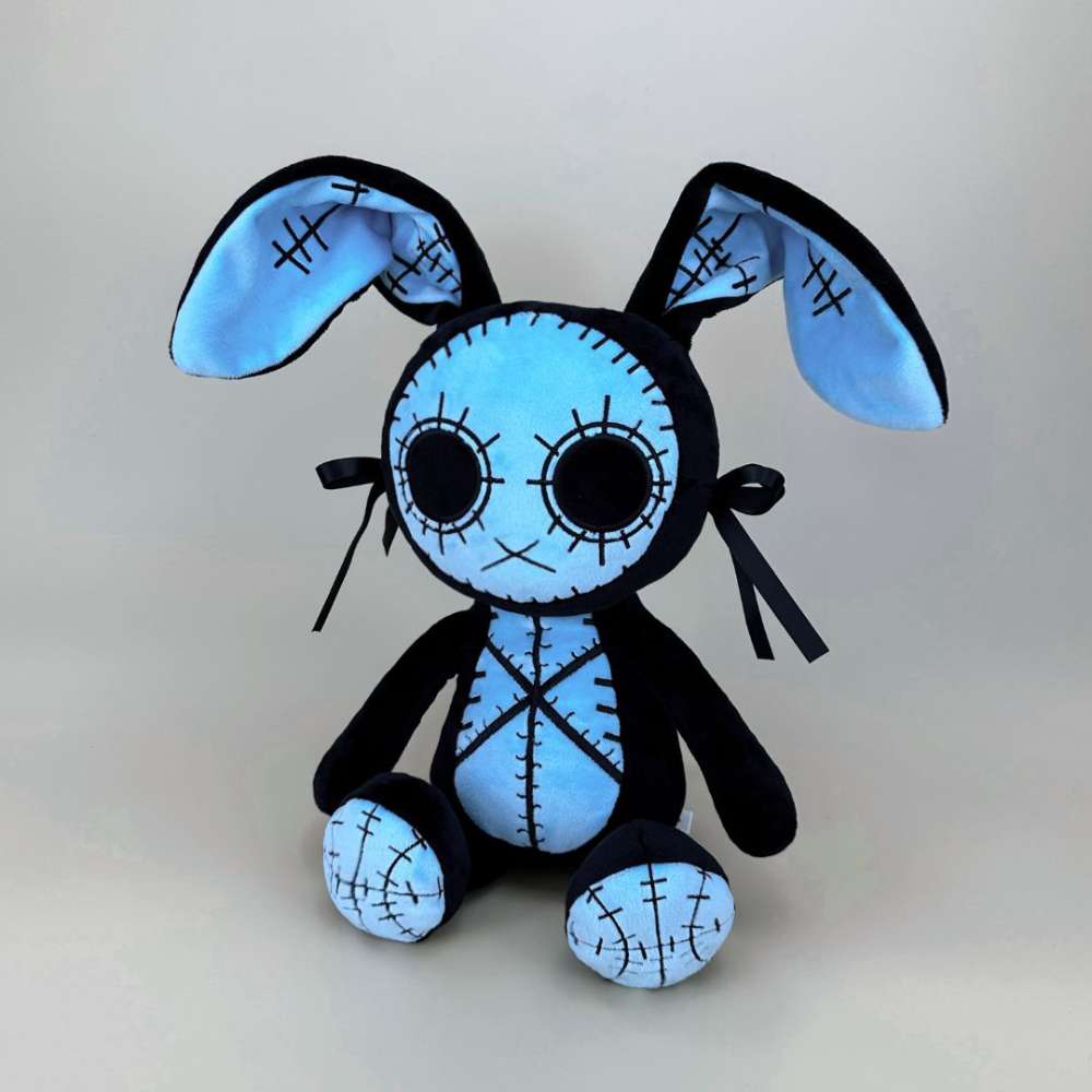 Goth Voodoo Blue Bunny Plush – PlushThis| Plushies Stuffed Animals
