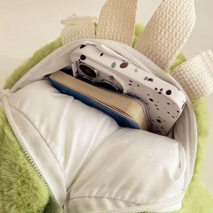 Cute Green Dinosaur Plush Backpack