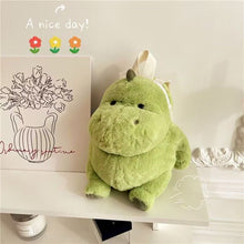 Cute Green Dinosaur Plush Backpack
