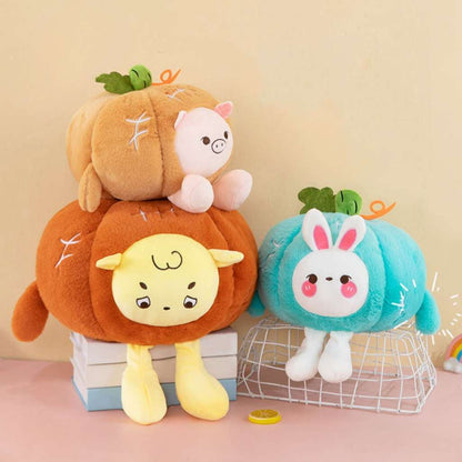 Kawaii Animal Pumpkin Pillow Plush