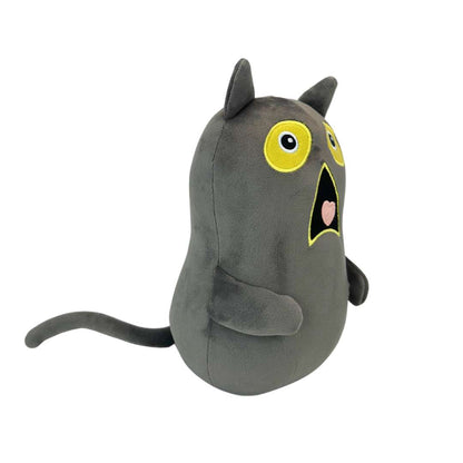 Scared Cat Stuffed Animal with Shocked Embroidery Face