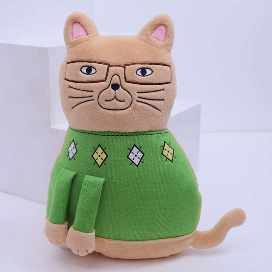 Kawaii Cat In Green Stuffed Animal