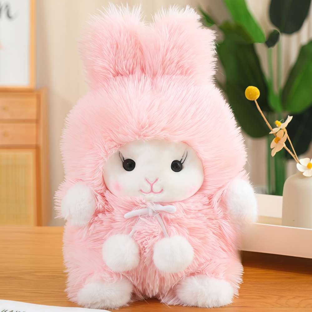 Kawaii Pink Fluffy Bunny Plush – PlushThis| Plushies & Stuffed Animals