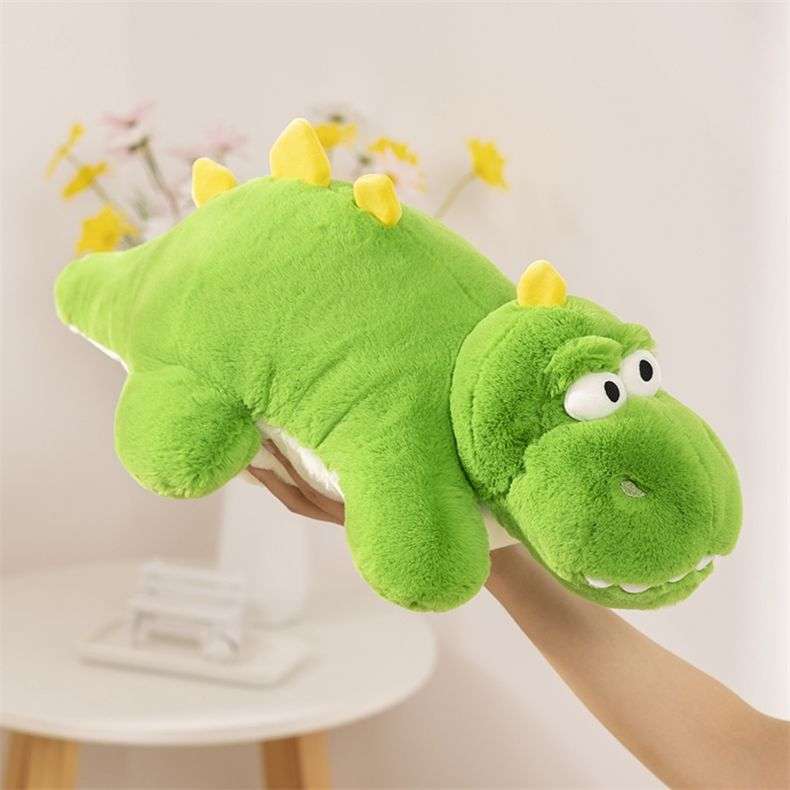 Kawaii Grass Green Plush Dinosaur Plush Pillow