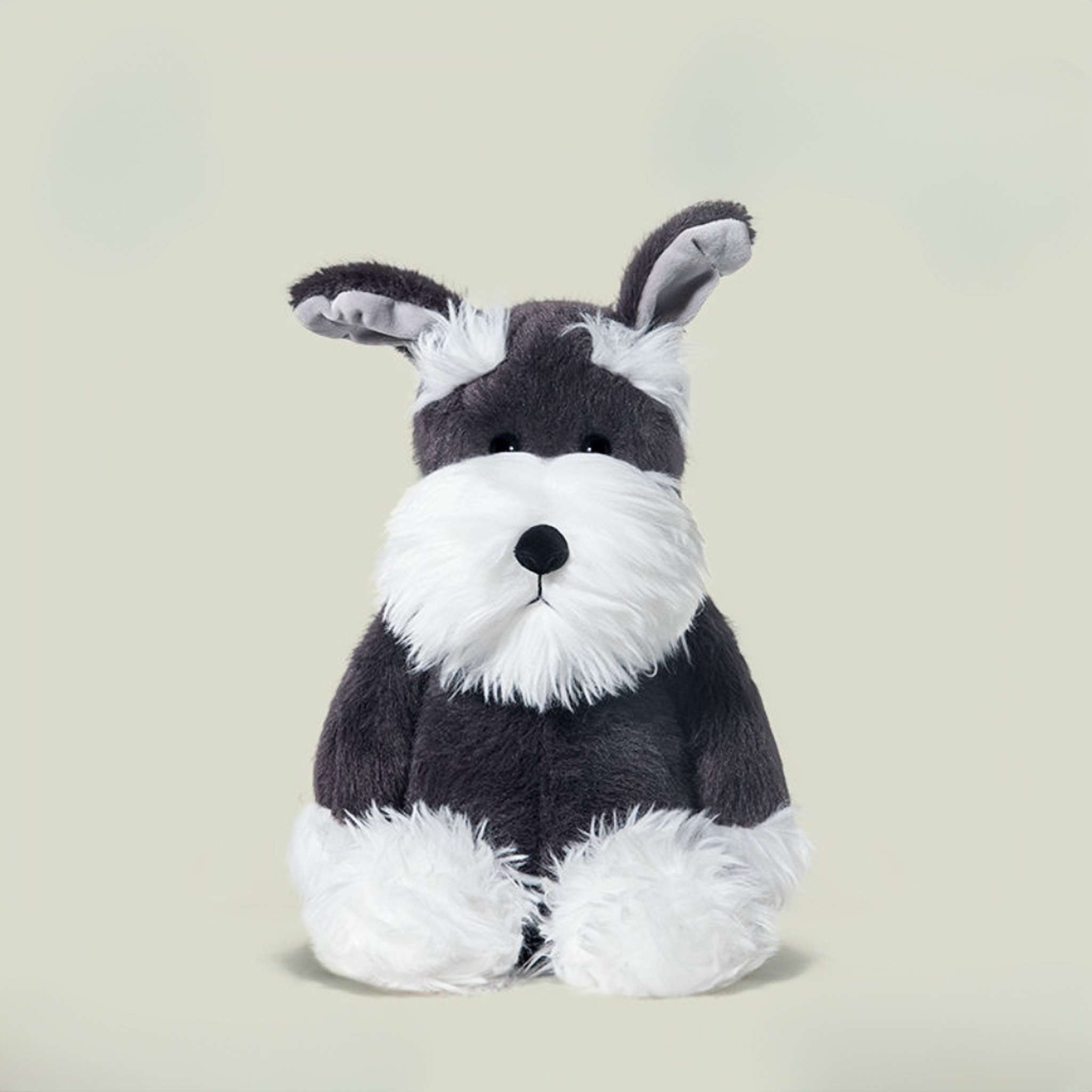 Kawaii Gray and White Schnauzer Dog Stuffed Animal PlushThis Plushies Stuffed Animals