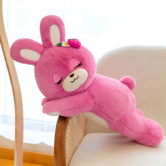 Kawaii Pink Sleeping Bunny Plush