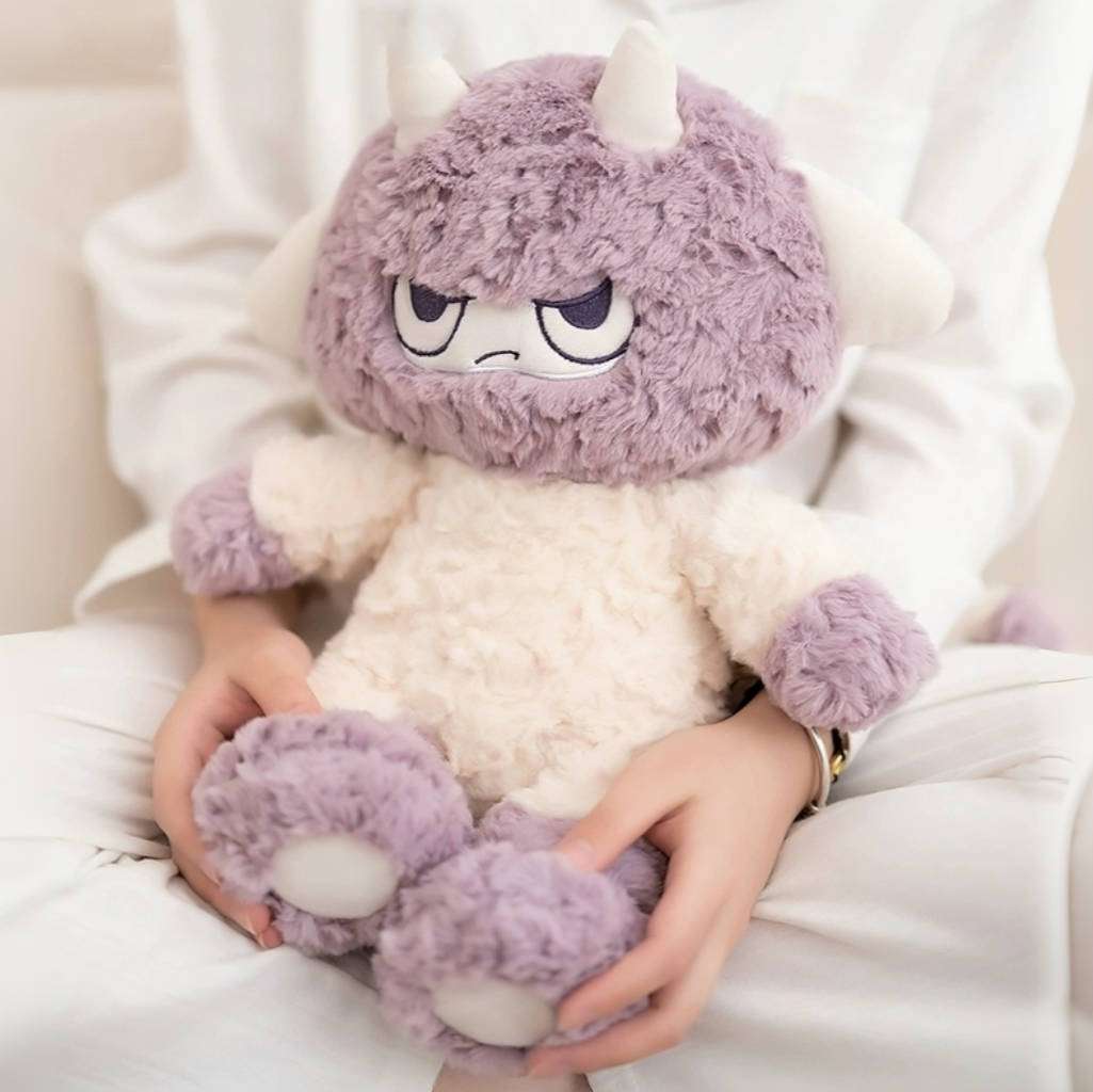 Kawaii Purple White Small Monster Plush
