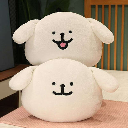 Kawaii White Dog Pillow