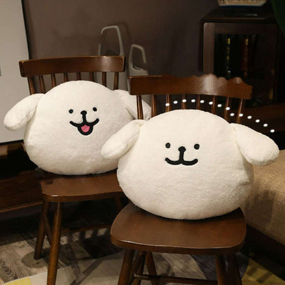 Kawaii White Dog Pillow