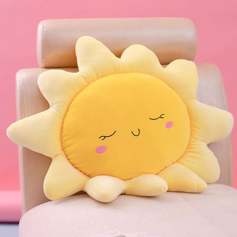 Kawaii Yellow Faced Sun Plush Pillow