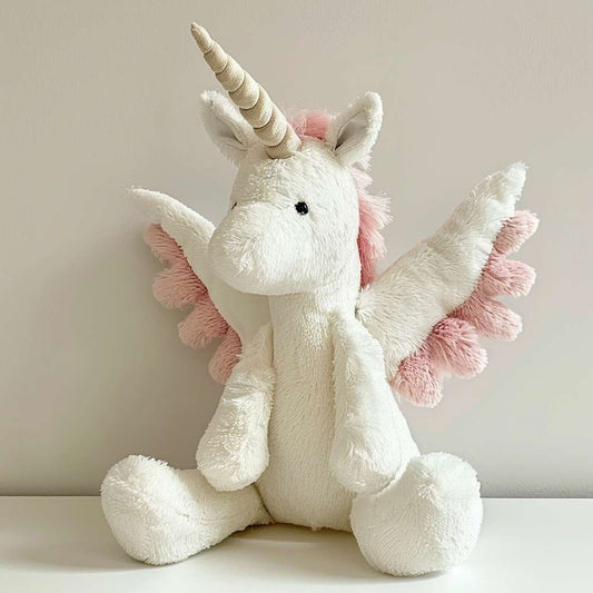 Kawaii White Pink Unicorn Plush