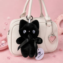 Goth Moon Eyes Black Cat Plush Charm