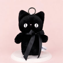 Goth Moon Eyes Black Cat Plush Charm