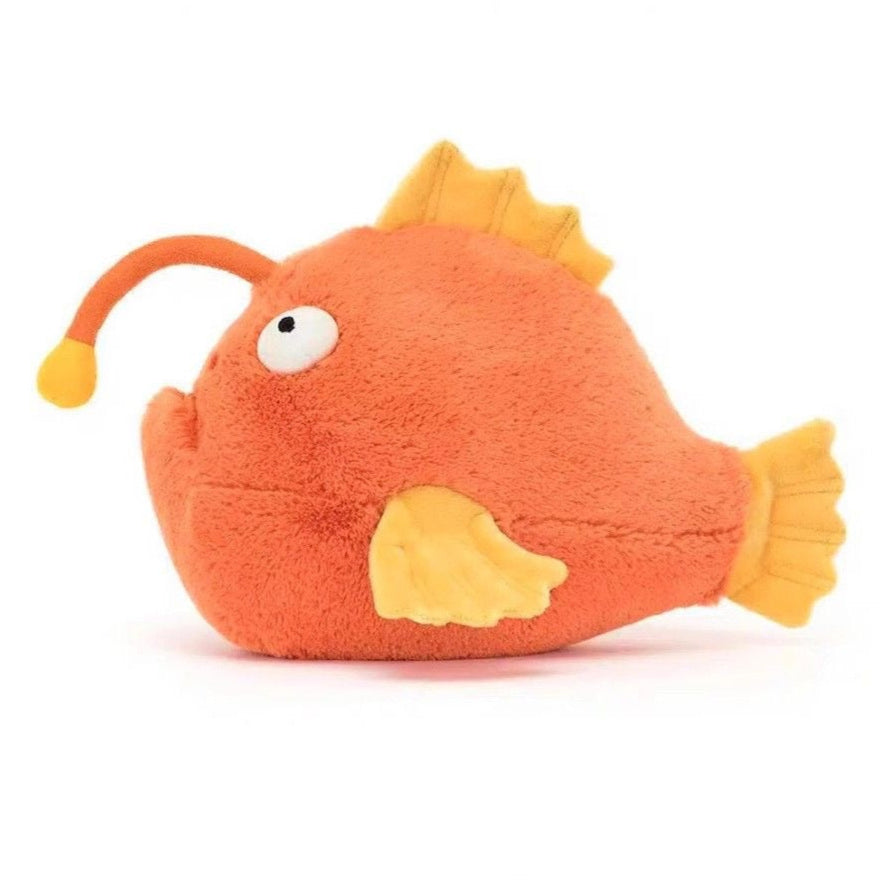 Orange anglerfish plush toy 