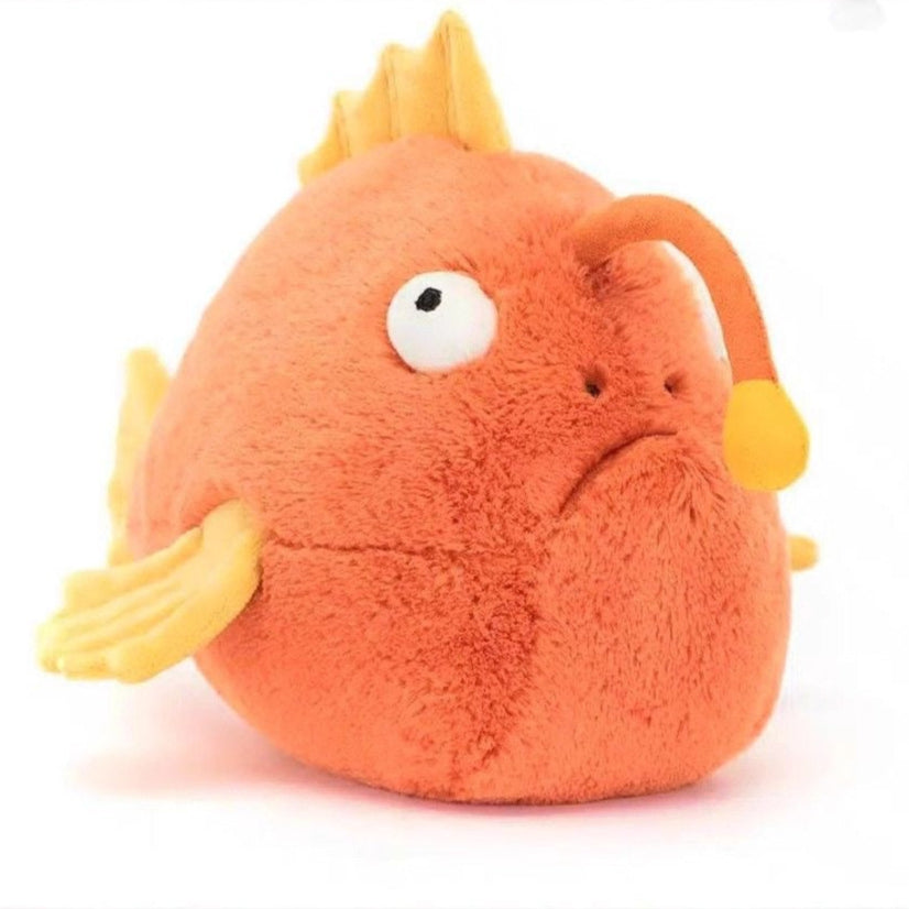 Orange anglerfish plush toy 
