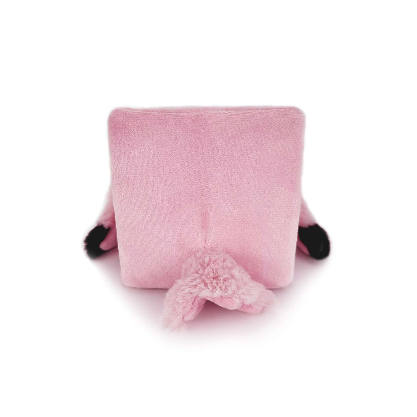 pink square flamingo plush toy back