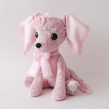 Pink beagle lace fabric elegant and adorable plush stuffed animal plush this