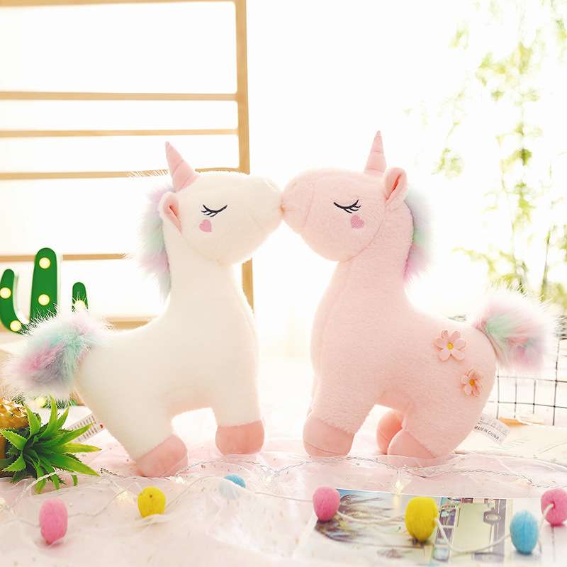 Peluche Licorne Kawaii Rose Blanc