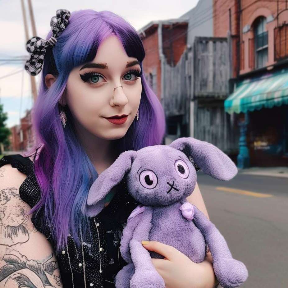 Purple Scared Bunny Stuffed Animal - PlushThis