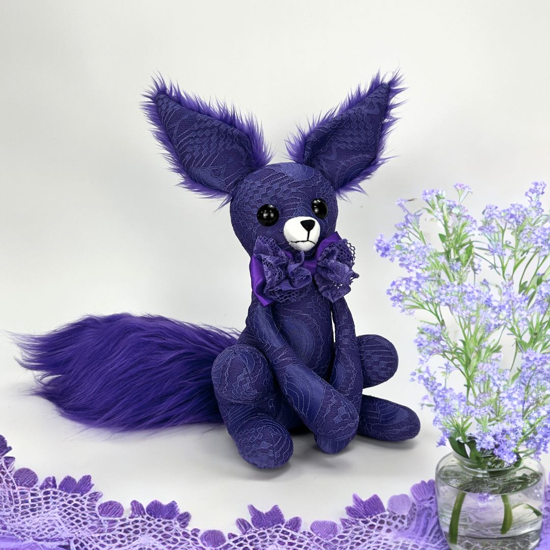 Goth Purple Fox Stuffed Animal