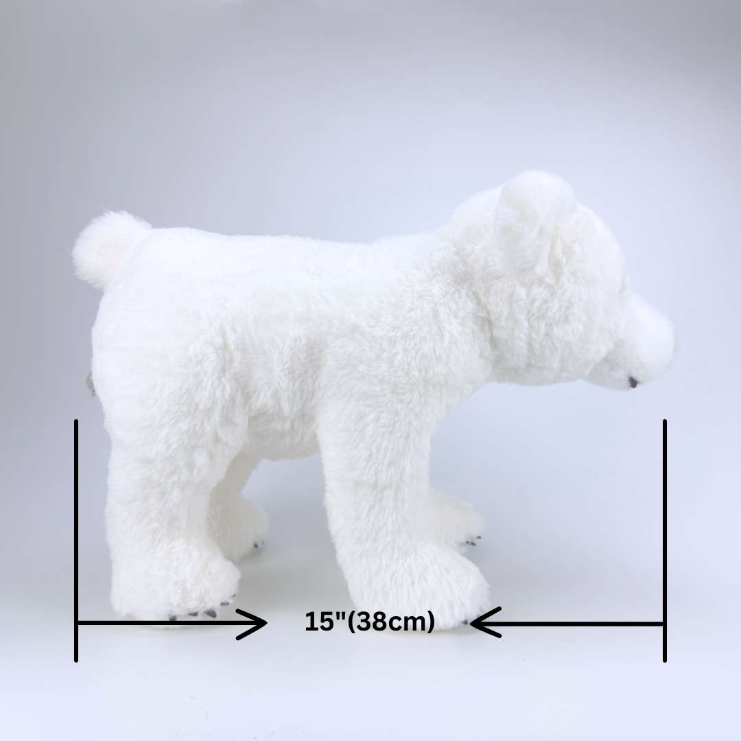 Realistic life-like white polar bear stuffed animal PlushThis