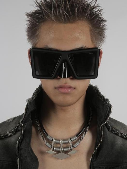 Punk Cyber Rhombus Metal & Leather Men's Choker