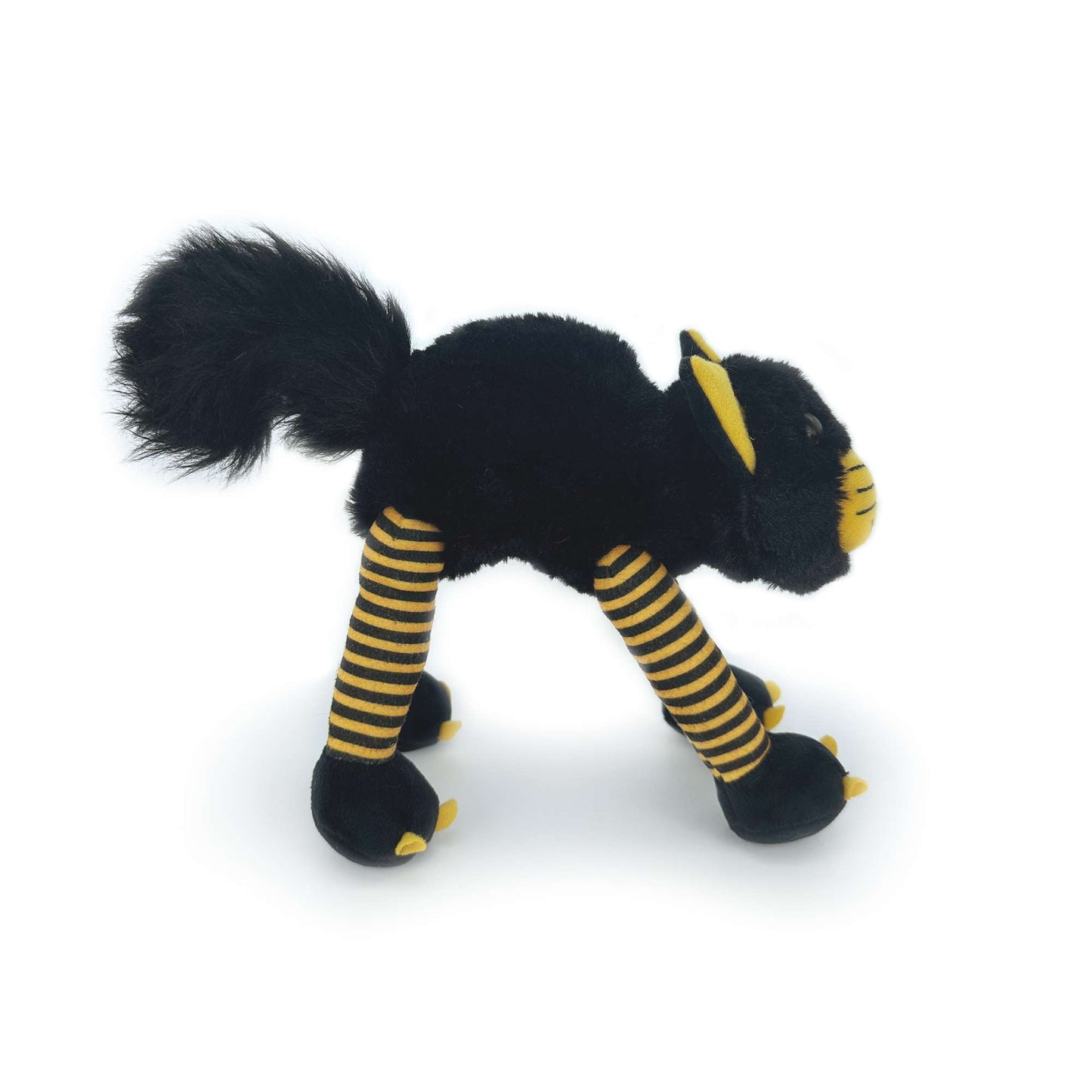 Side view of a stuffed cat
