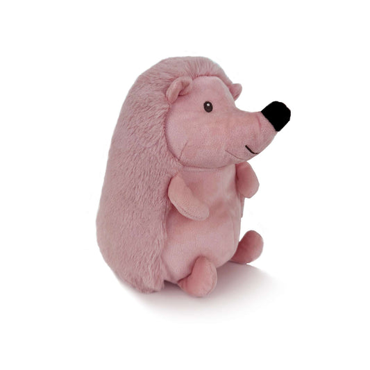 Side view of plush hedgehog toy