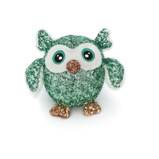 Sparkling Green Owl Stuffed Animal