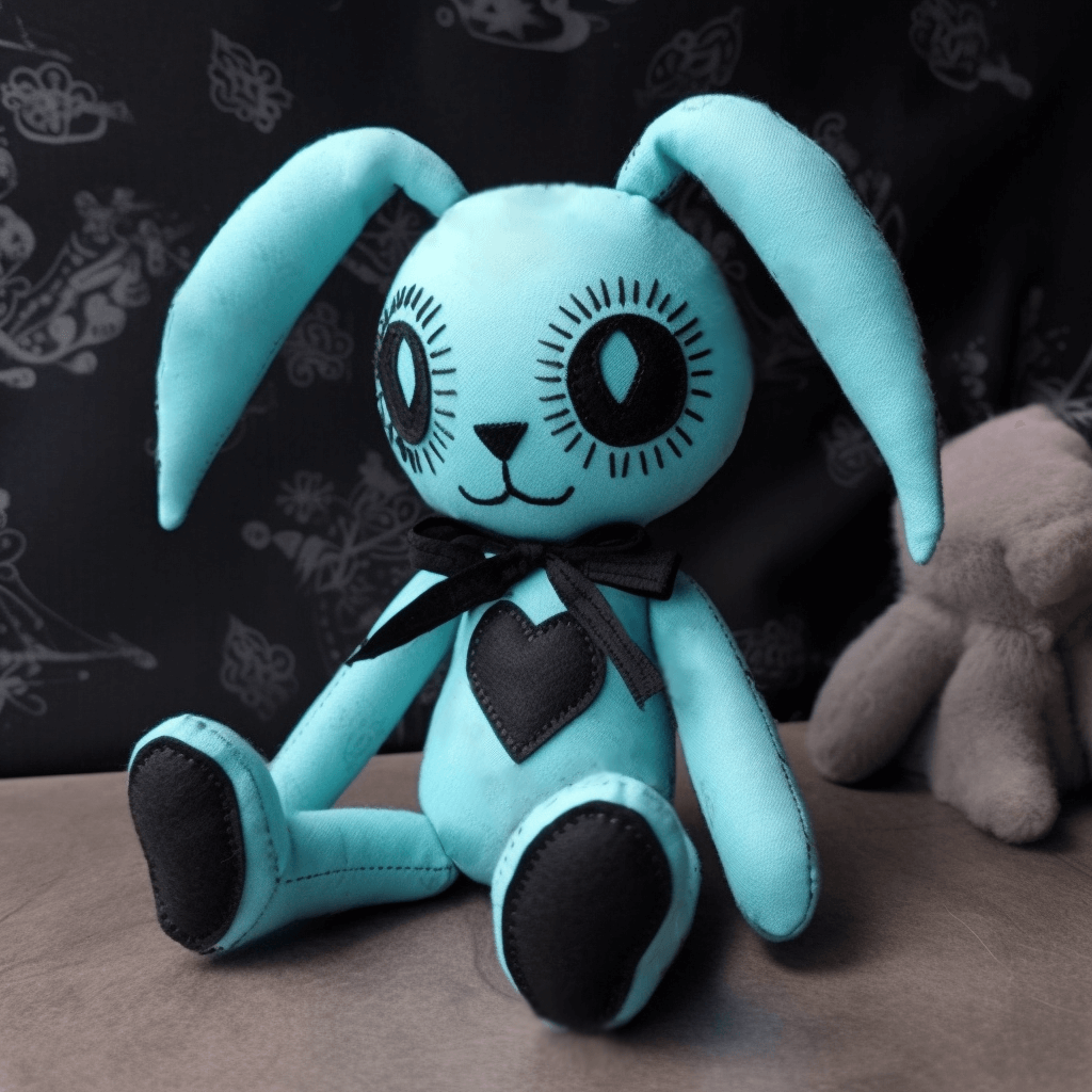 Tiffany Blue Emo Bunny Stuffed Animal - PlushThis