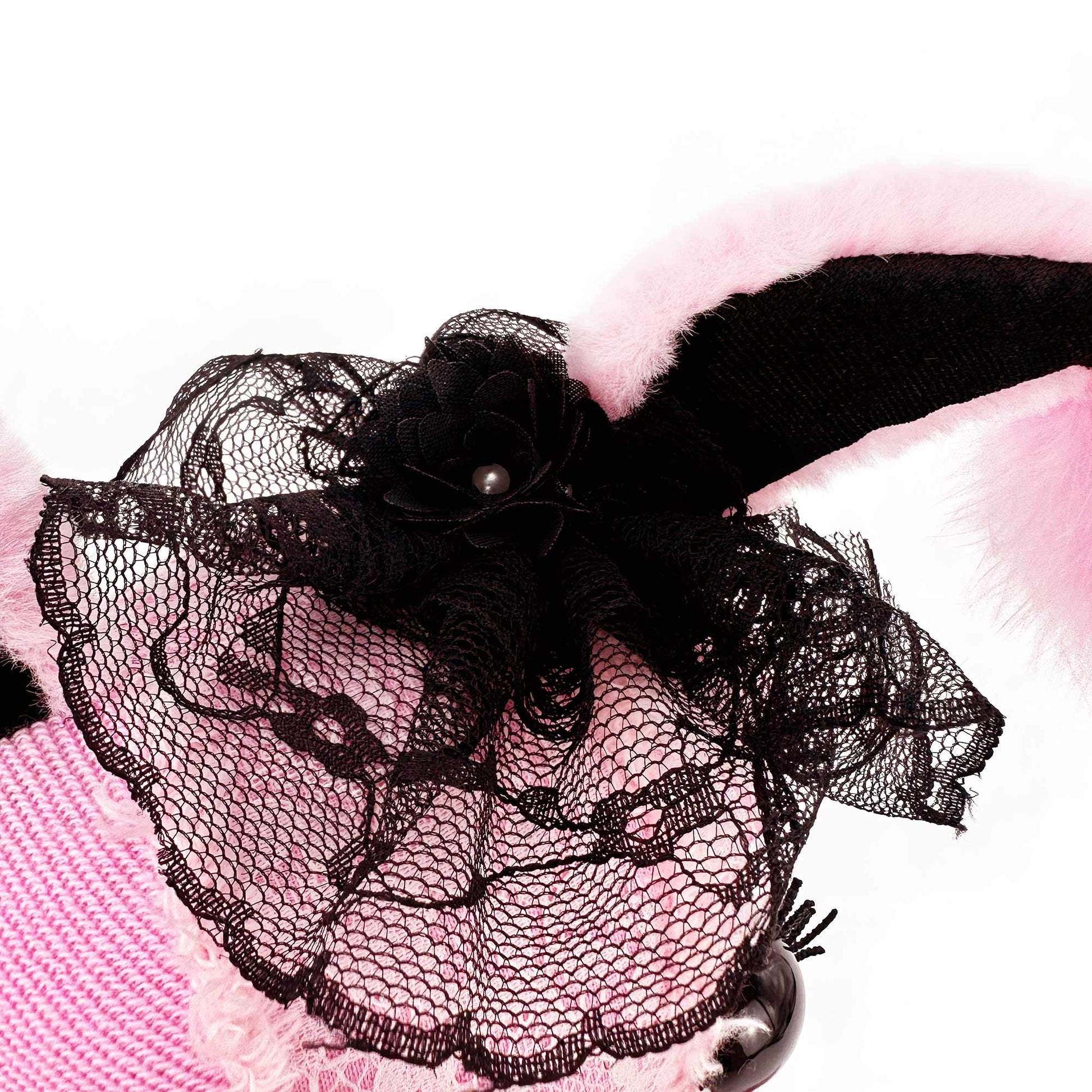 Top of pink bunny stuffed animal head