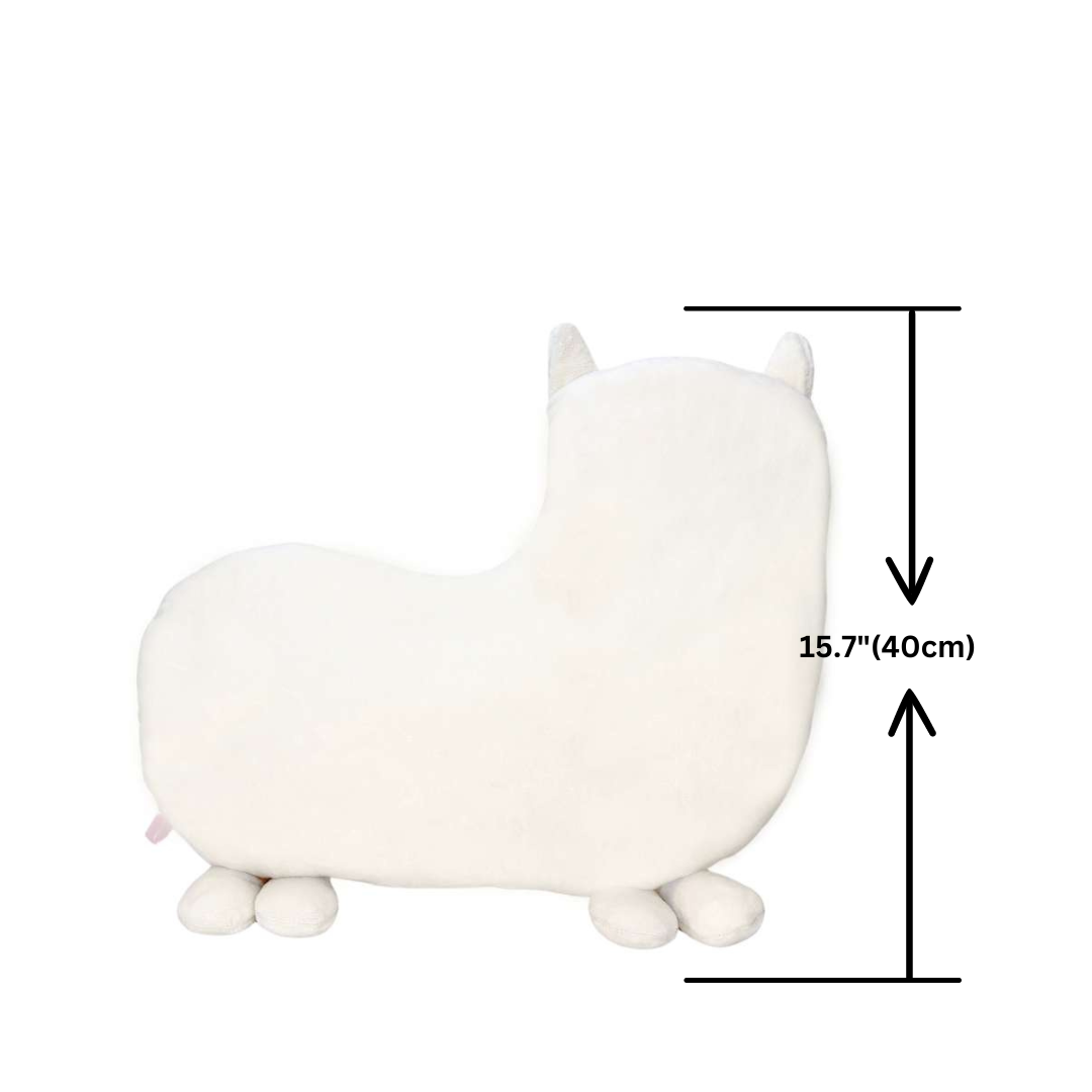 Kawaii White Alpaca Plush Pillow