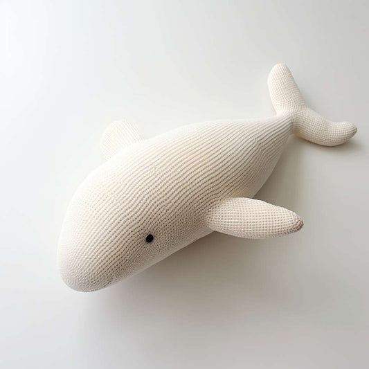 White Knitted whales Stuffed Animal