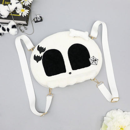 Spooky skull plush backpack