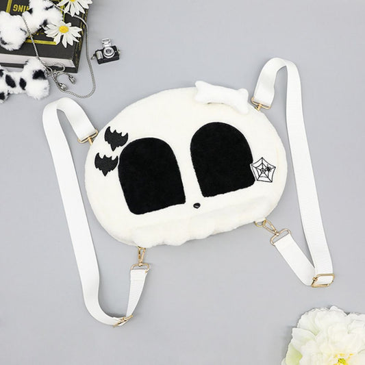 Creepy skull plush backpack