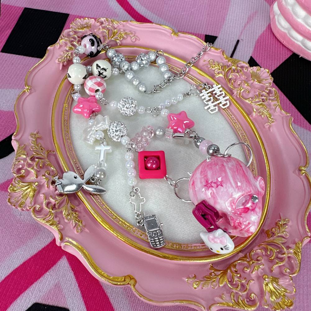 Y2K Doll Cute Fusion Pink Choker