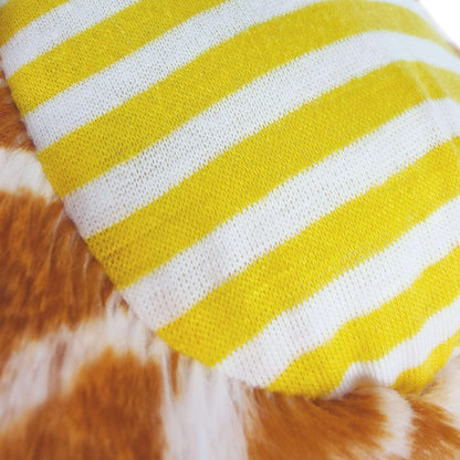yellow striped knitted fabric 