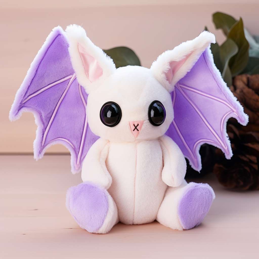 Plush Glitter Bat by Keel Toys, Purple Sparkle Eye Animotsu, Soft