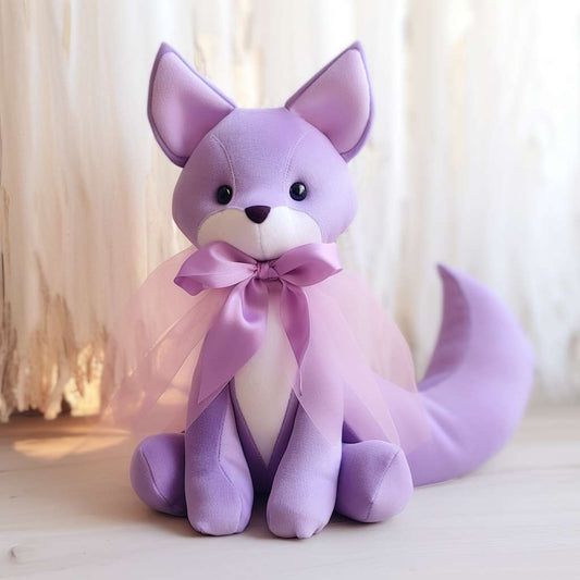 Purple animal core fox stuffed animal