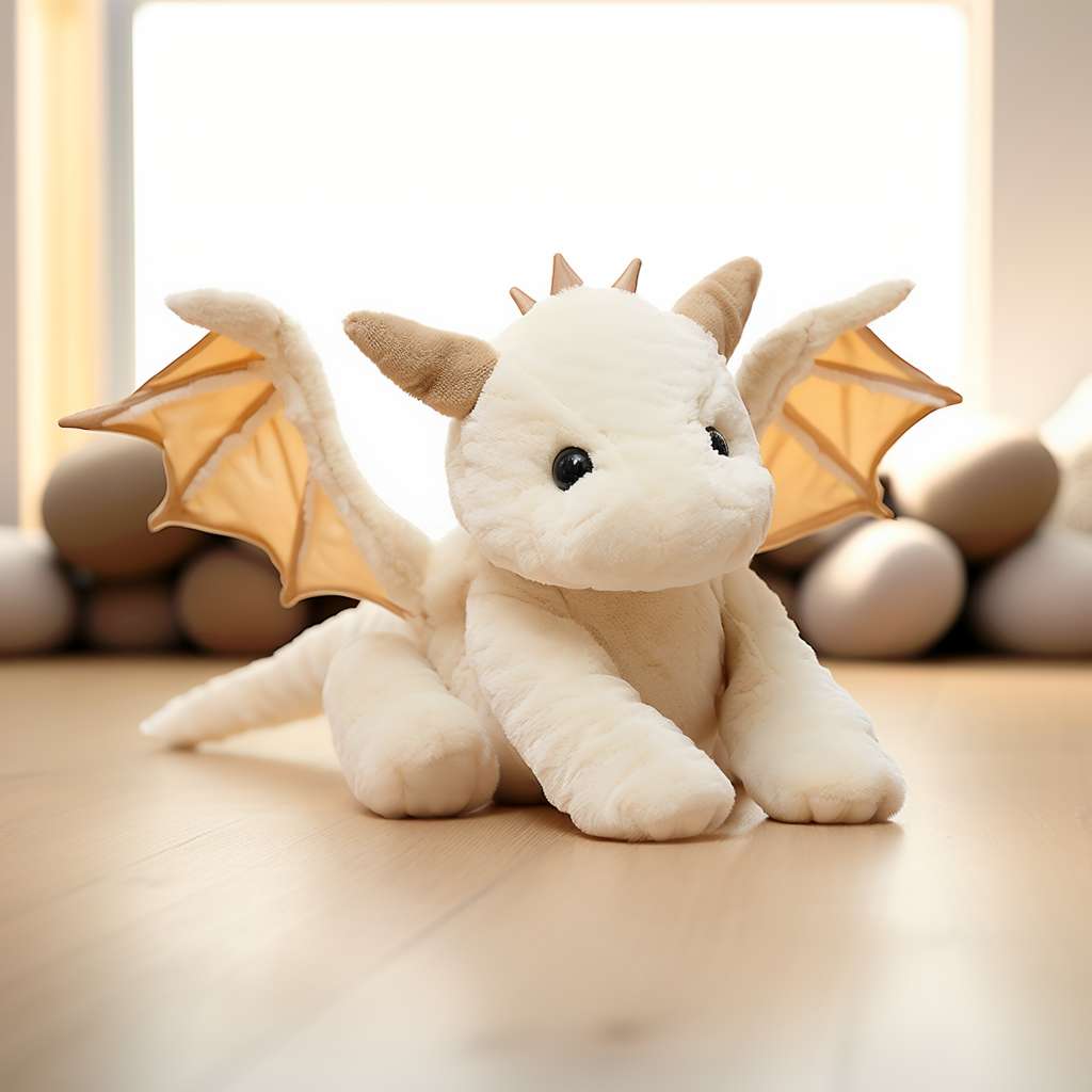 Cute White Baby Dragon Stuffed Animal - PlushThis