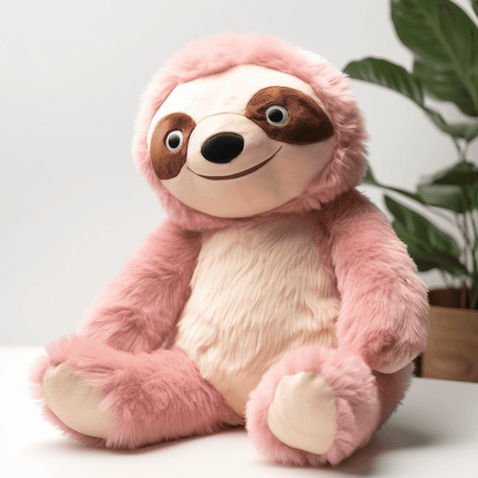 Pink sloth stuffed animal PlushThis