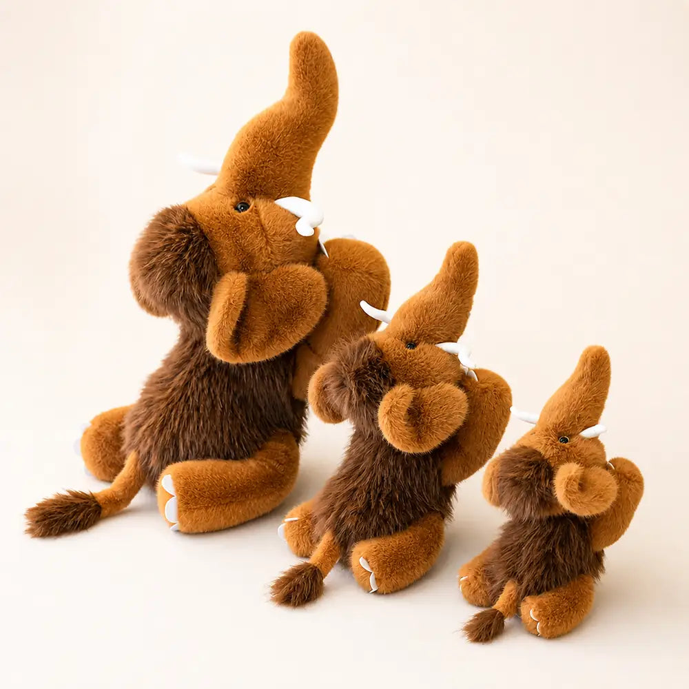 Kawaii Mammoth Stuffed Animal - Three Size Lineup
