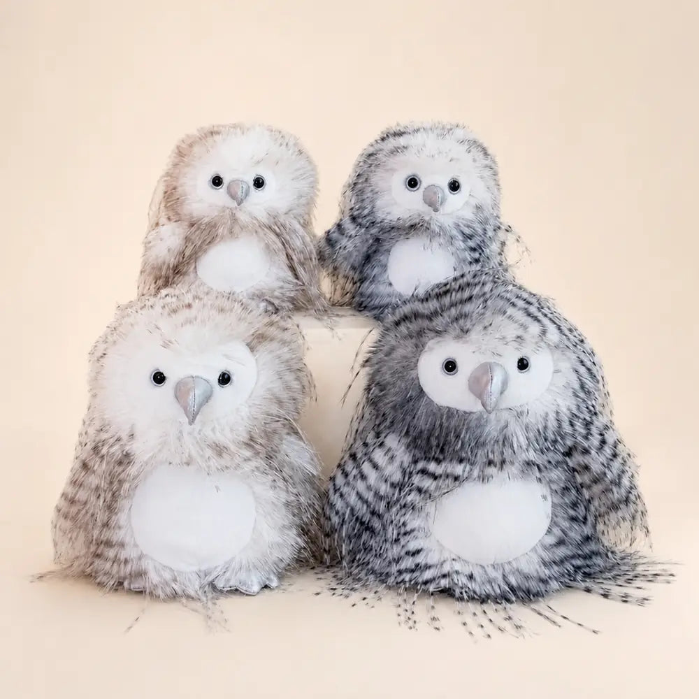 Feathered Owl Plush Color and Size Collection